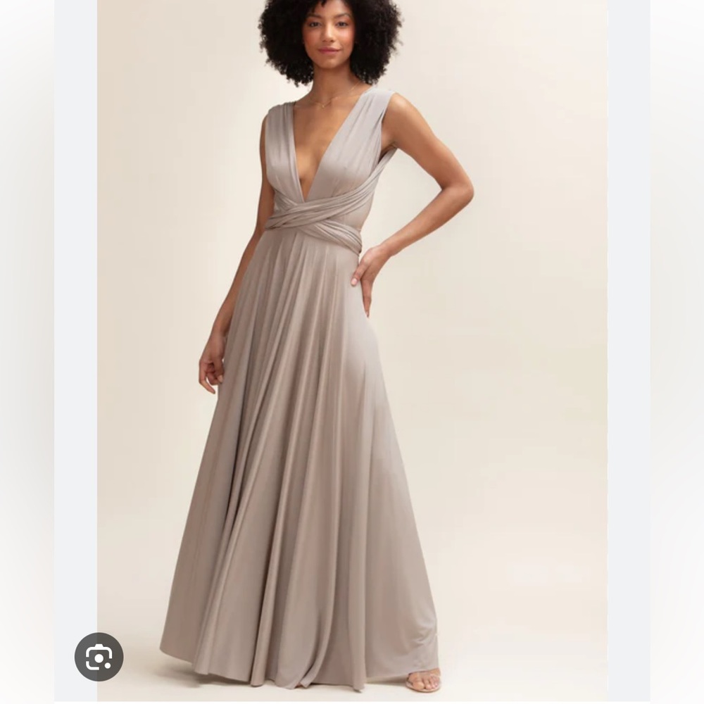ANTHROPOLOGIE TWOBIRDS TWO BIRDS CONVERTIBLE CHAMPAGNE DRESS GOWN 0-12 A